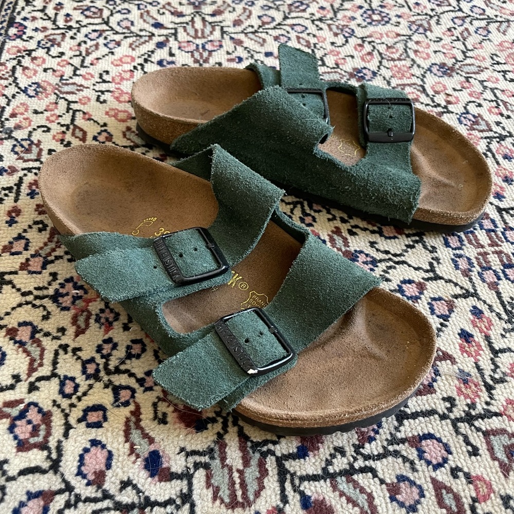 Birkenstock Green Suede Sandal Size 38